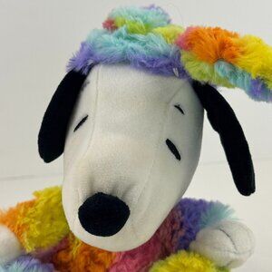 Hallmark Peanuts Easter Bunny Snoopy Plush 7" Rainbow Tie Dye Stuffed Animal Toy